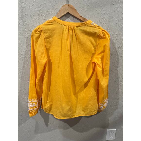 Boden Sunny Yellow Blouse Embroidered US 4 - Picture 5 of 5